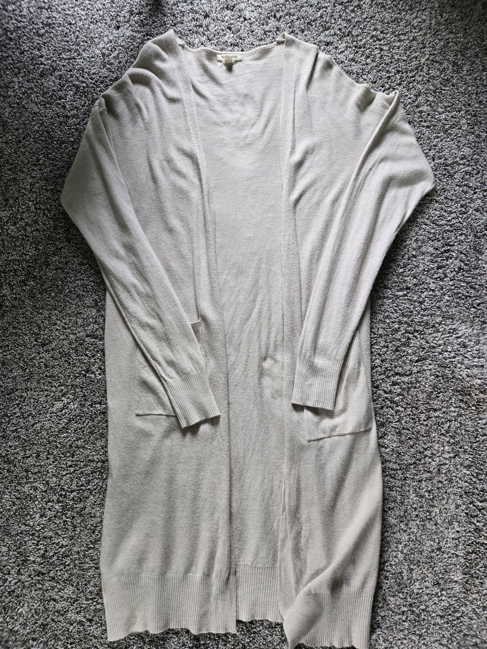 tea n rose Light Cream Open-Front Long Cardigan